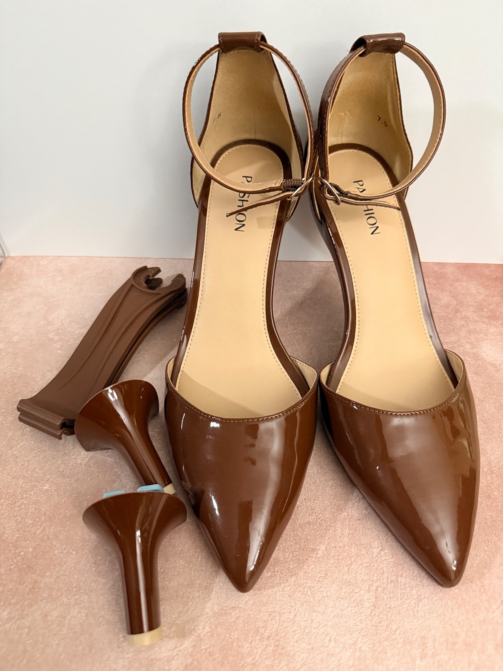 Size 7.5 Pashion Footwear D’Orsay Walnut Patent Leather
